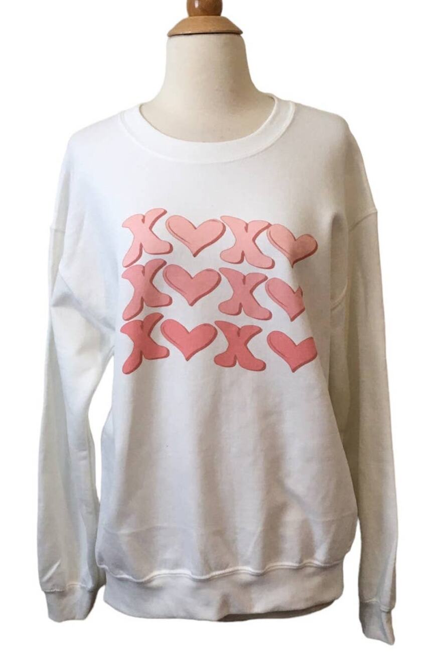 xoxo Valentine's Day Sweatshirt, Unisex Long Sleeve Crew Neck Sweatshirt